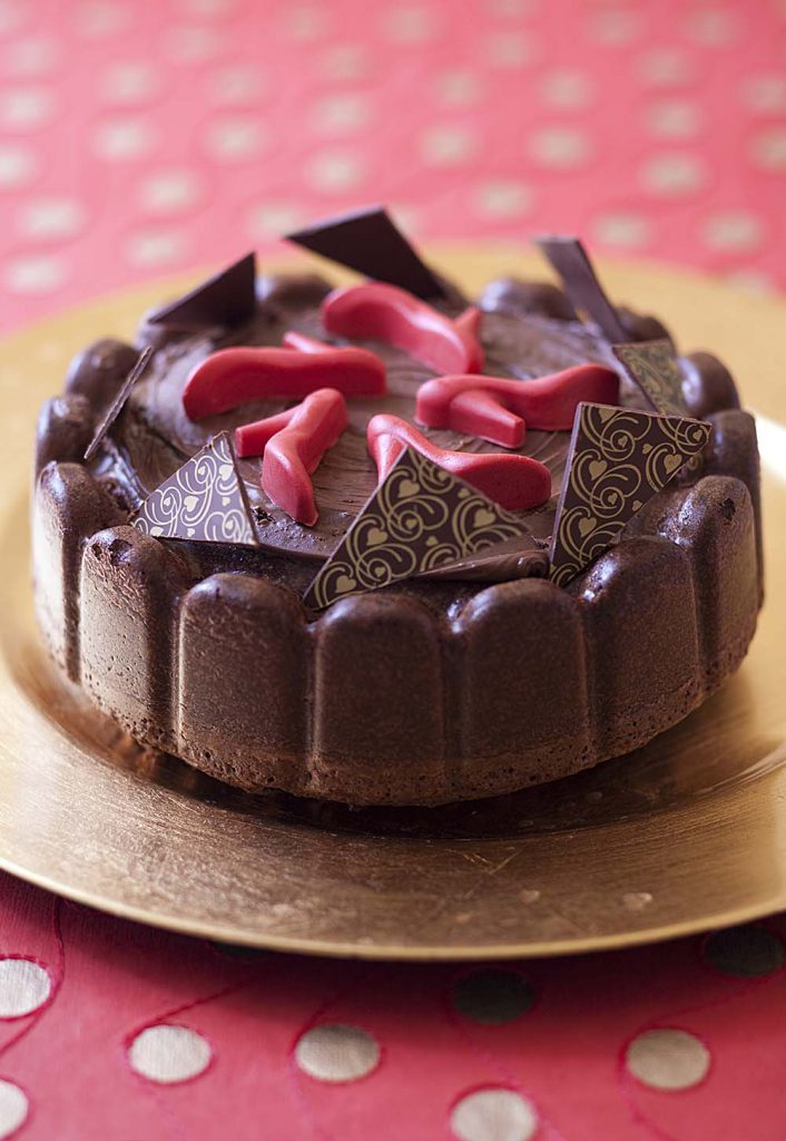 Gâteau danniversaire au chocolat et pralin spécial tango les